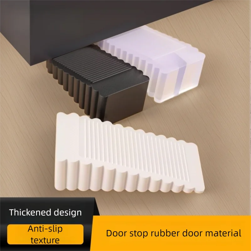 Premium Reusable Silicone Door Stop Wedge, Shock Absorbent Anti-Collision Safety Stopper for Home Office Door Hand
