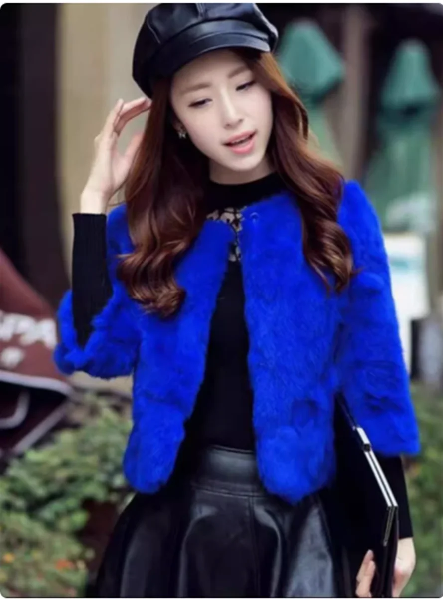 

Women Faux Fur Winter Long Jacket Coat Fluffy Fashion Street