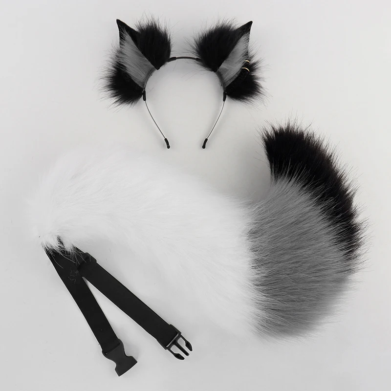 キツネ耳カチューシャかわいい猫耳帽子ガールコスプレヘアアクセサリー女性ヘアフープハロウィンカーニバル衣装テール小道具