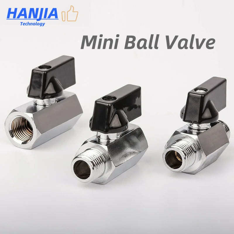 

Brass Ball Valve 1/8" 1/4" 3/8" 1/2" BSP Threaded Black Mini Male To Female Air Compressor Water Gas Oil Shut Off Valve