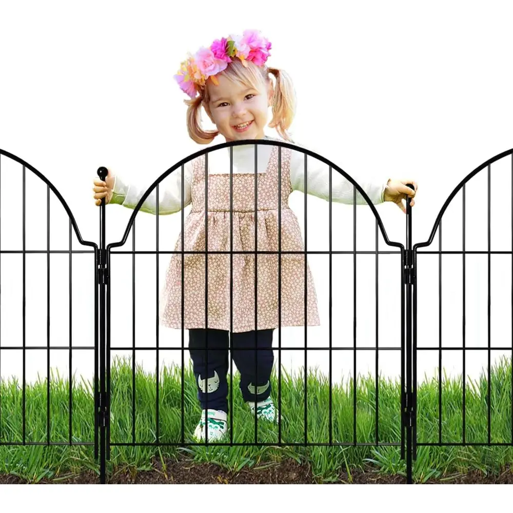 

Декоративный садовый забор высотой 25 дюймов и длиной 12,2 фута, простая установка, временный барьер для домашних животных, проволочная ограда с защитой от ржавчины