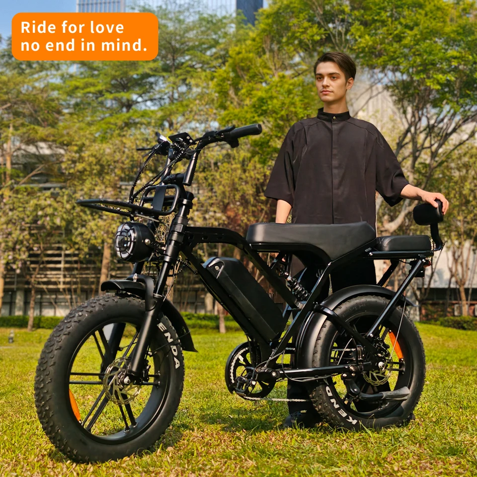 X80 Pro Adult Ebike 20-Inch Fat Tire Electric Bicycle: 1000W Motor, 48V 15Ah Large Battery, Hydraulic Brakes, 7-Speed Transmission, Front and Rear Suspension, Smart Display. Suitable for Urban Commuting, Mountain/Snow/ATV Riding. image 8