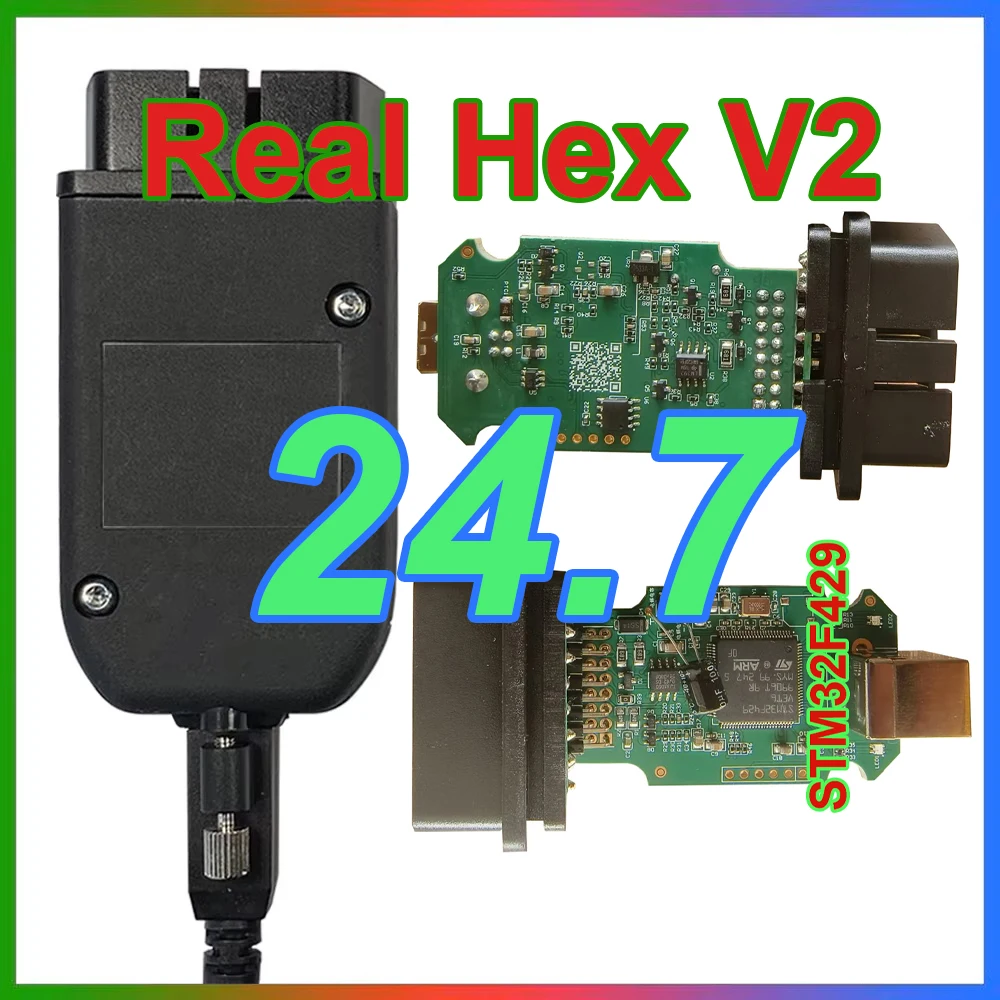 2024 Real Hex V2 24.7 Hardware USB Interface VAG COM STM32F429 VAG 24.5 HXE-V2 Diagnostic Coding Function For VCDS Scanner