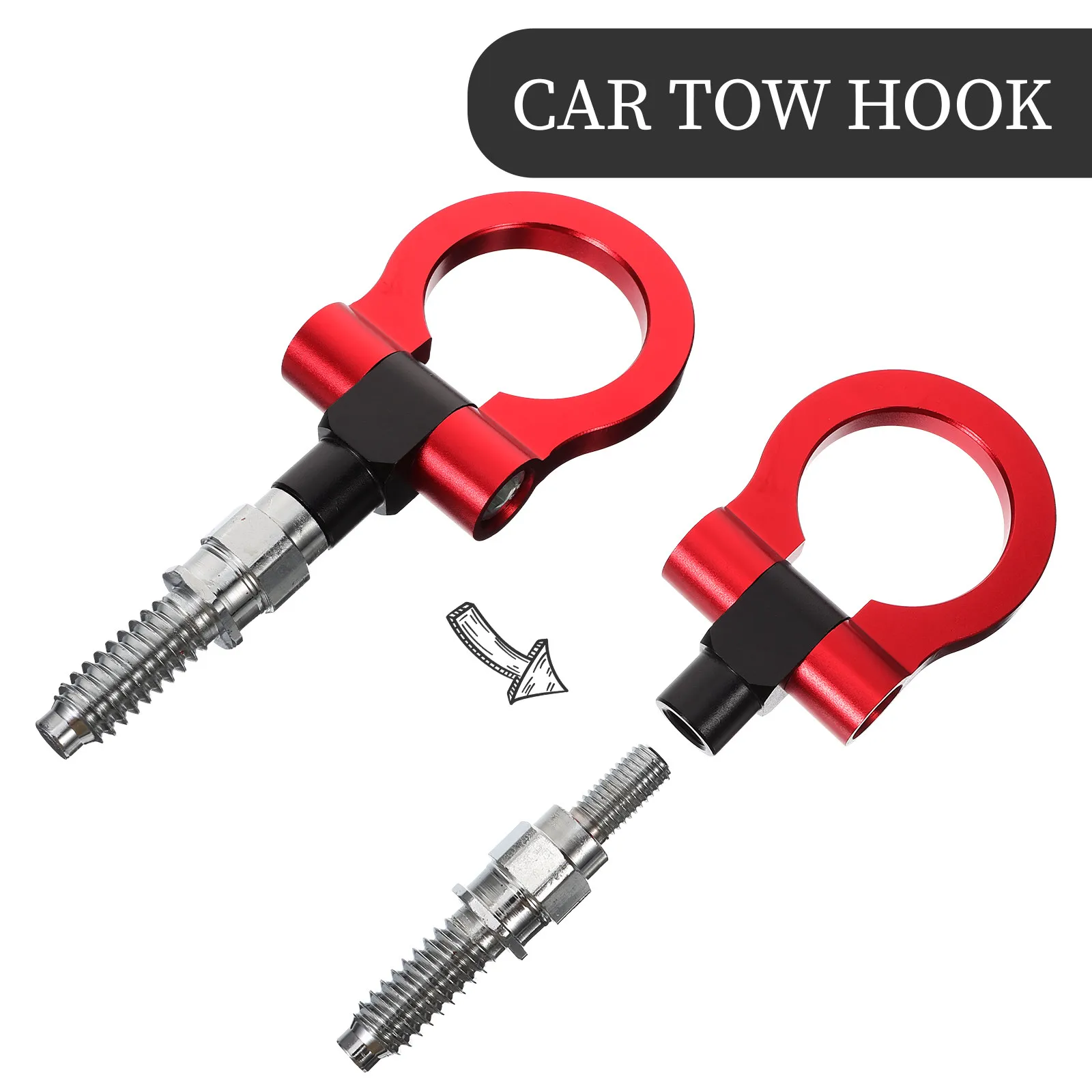 Tow For Car Heavy Duty Metal Towing Hook Trailer Compatible With Most Vehicles Durable Auto Tow Hook Transport Racing