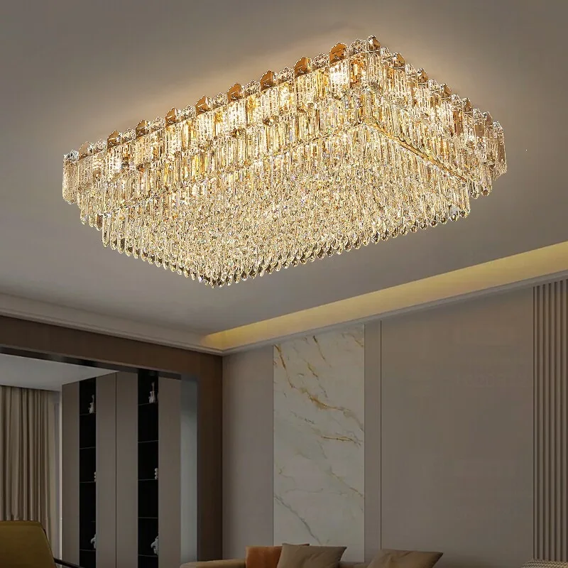 Large rectangular living room ceiling lamp modern atmospheric super bright lamp