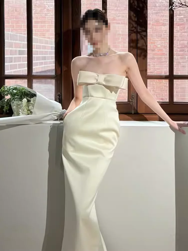 

Ele Knot Strap Dr Morning Robe Engagement Wedding Dr Sexy Svel Long Gown for Daily Wear And Parties