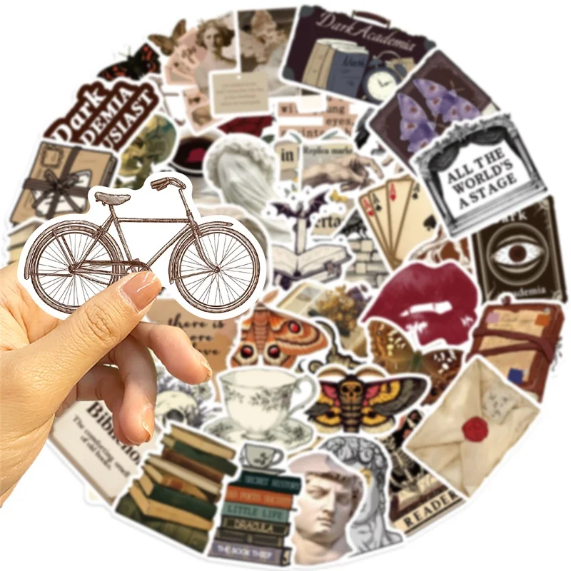10/30/50PCS Vintage Dark Art PVC Sticky Sticker Aesthetic Children's Stationery DIY Decoration Scrapbooking School Supplies image 4