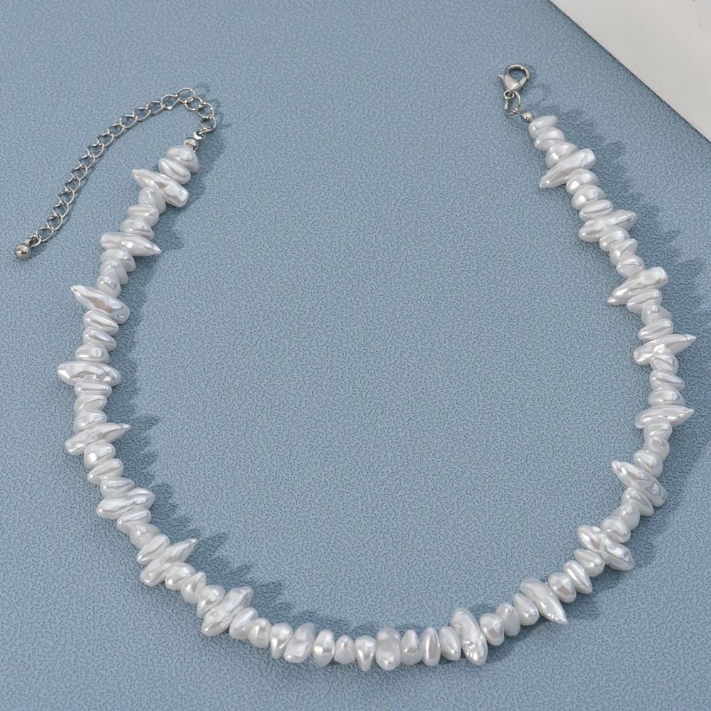 Pentagram Necklace For Women Fashion Trend Irregular Round Imitation Pearl Ladies Clavicle Chain Jewelry Direct Sales Wholesale
