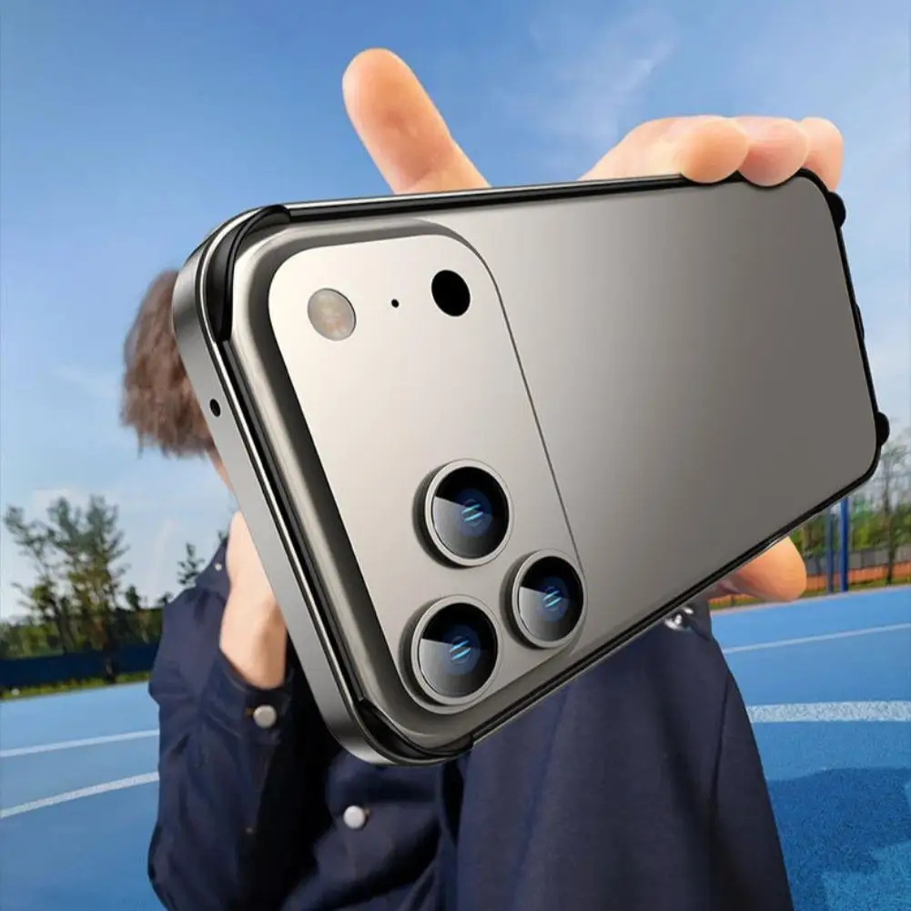 Metal Silicone Border For IPhone 17 Promax Phone Case Hollow Heat Dissipation And Anti Drop Protective Cover Alloy Accessories