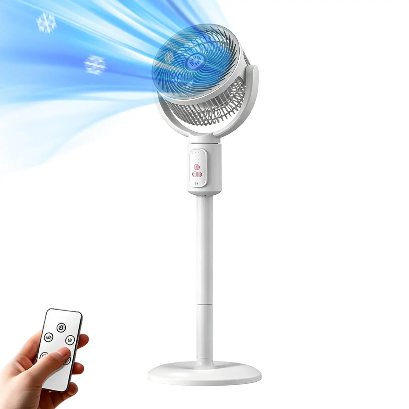 Tower Fan 5 Speeds 90 Manual Vertical 180 Oscillating Adjustable Height Electric Standing Fans USB Rechargeable Floor Fan
