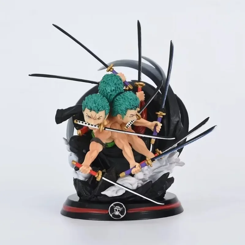 One Piece Black Rope Tornado Zoro Statue Onigashima Ultimate Resonance Series Figure Model For Children's Gifts