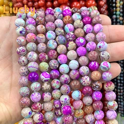 주얼리 제작용 천연 바이올렛 황제 스톤, 부드러운 수제 비즈, DIY 장식 공예, 15 인치 도매, 4mm, 6mm, 8mm, 10mm, 5A 품질