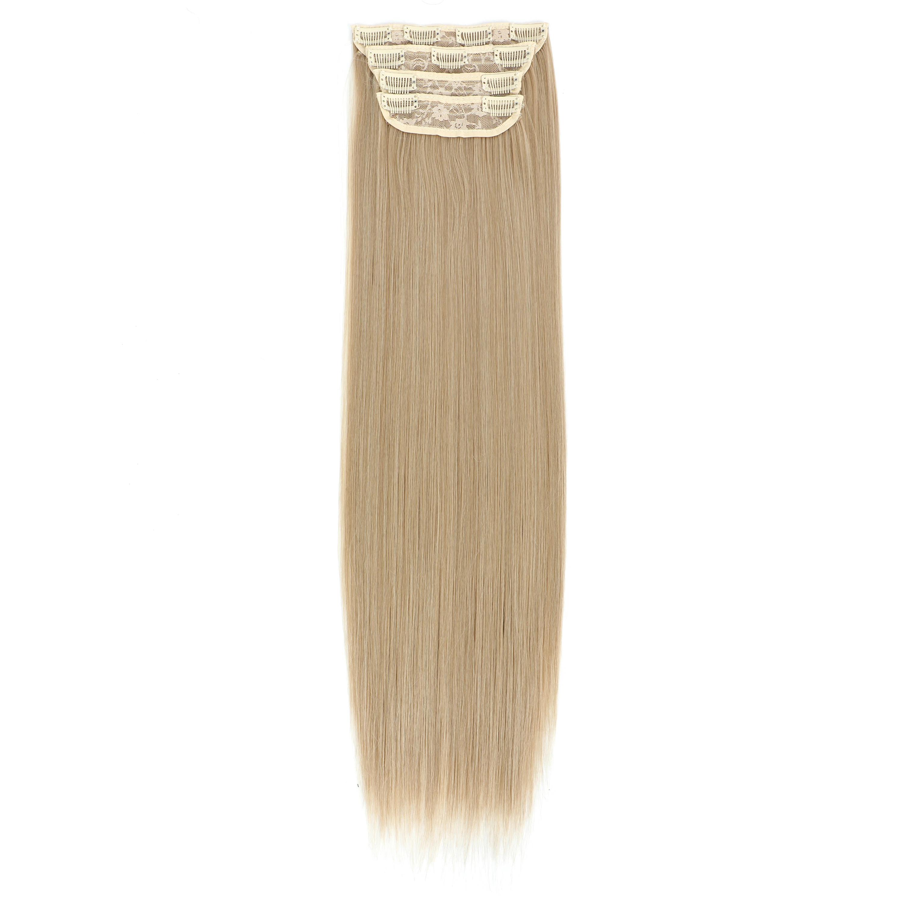 Straight Synthetic Clip On Hair Extension 4Pcs/Set 24inch Straight Hairpiece Curly 11 Clips In Hair Ombre Heat Resistant Fiber image 4