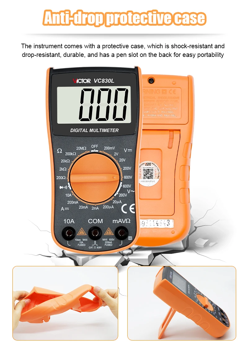 YITENSEN / VICTOR VC830L High Quality Manual Range Cheap Multimeter Digital small size 830D new design China made multimeter