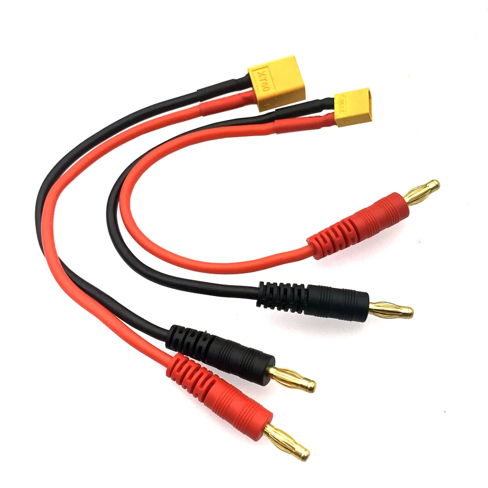 XT30/XT60 to Banana Plug Battery Lipo Charge Connector 14AWG For Balancing Battery High-temperature Ultra Soft Silicon Cable