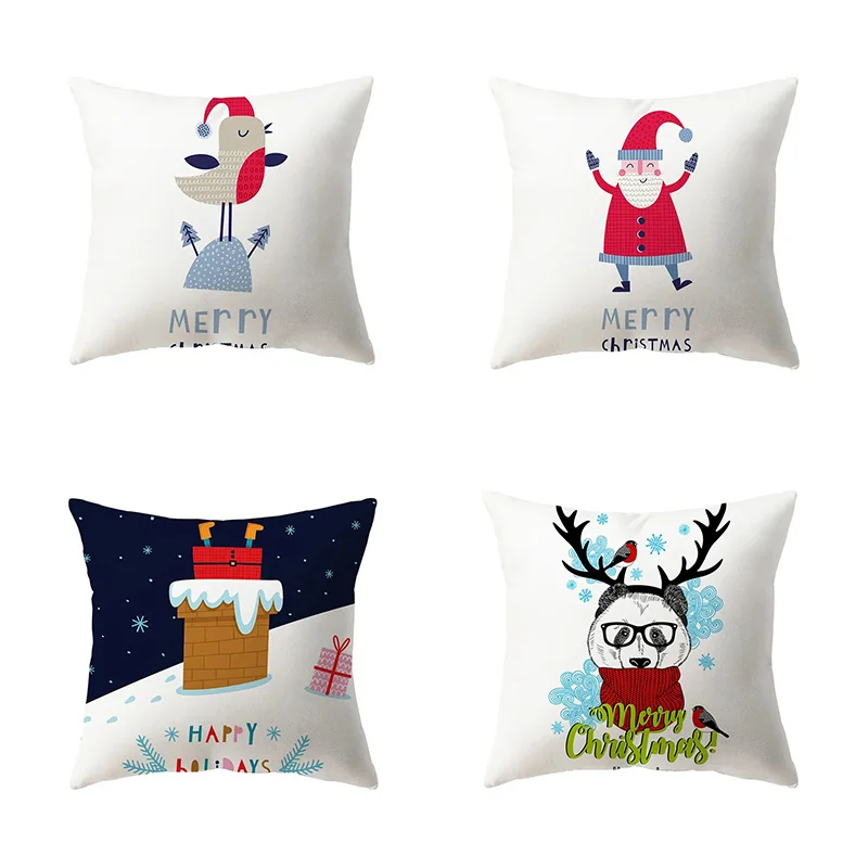 

Christmas Themed Pillowcases Car Accessories Office Santa Claus Living Room Sofa Home Pillowcases