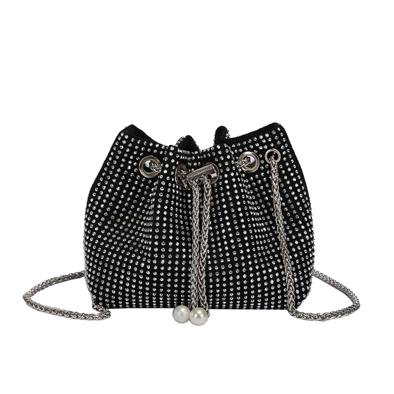 Fashion Rhinestone Women Handbags Shiny Diamond Bucket Wedding Party Shoulder Bag for Women Shopping crossbody bags purse bolsa