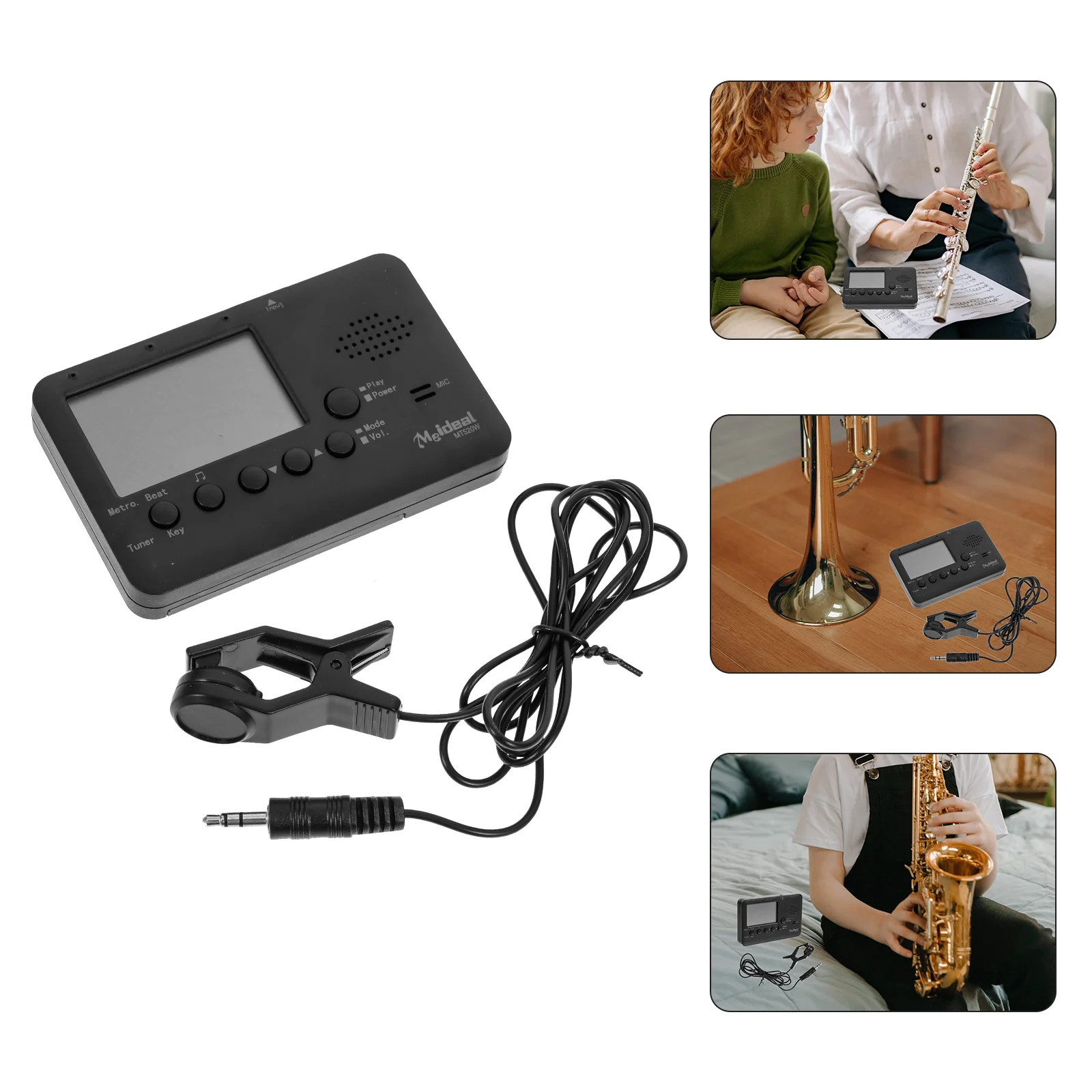 Tuner Beat Mode for Saxophone Electronic Practical Adjusting Tool Clarinet Supply Abs Resin Simple Flute