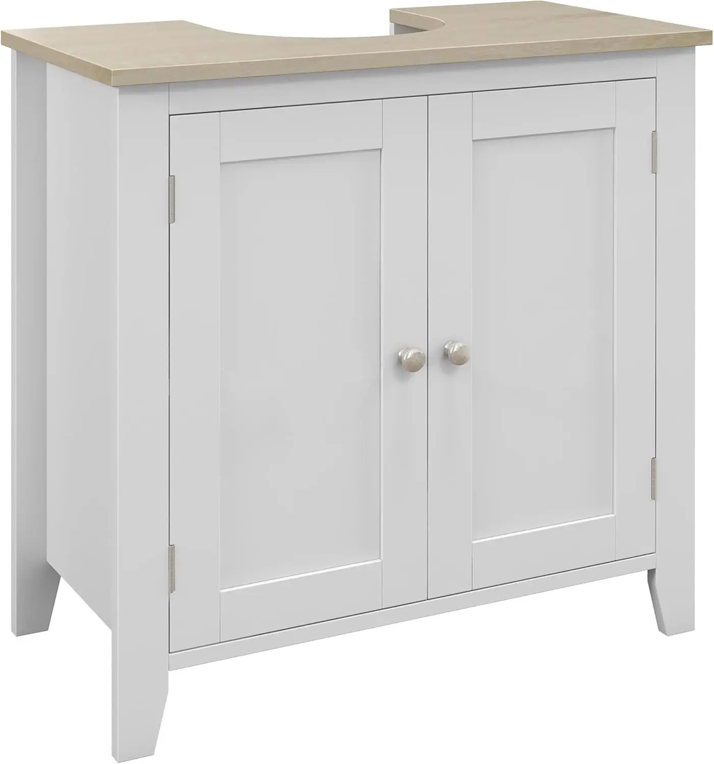 

Pedestal Sink Cabinet, Under Sink Cabinet, Bathroom Vanity Cabinet with U-Shape and Adjustable Internal , White