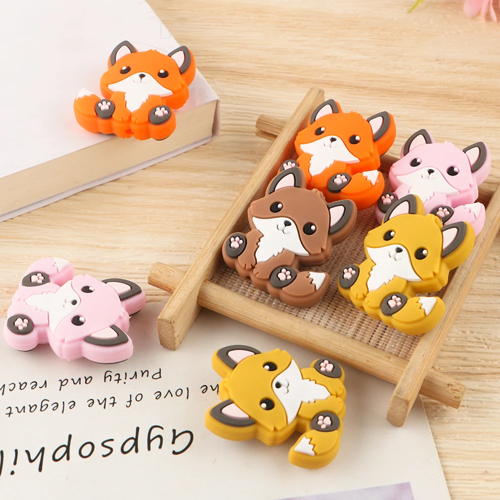 Sunrony 5/10Pcs New Cartoon Animals Silicone Beads For Jewelry Making DIY KeyChain Necklace Bracelet Decoration Accessories