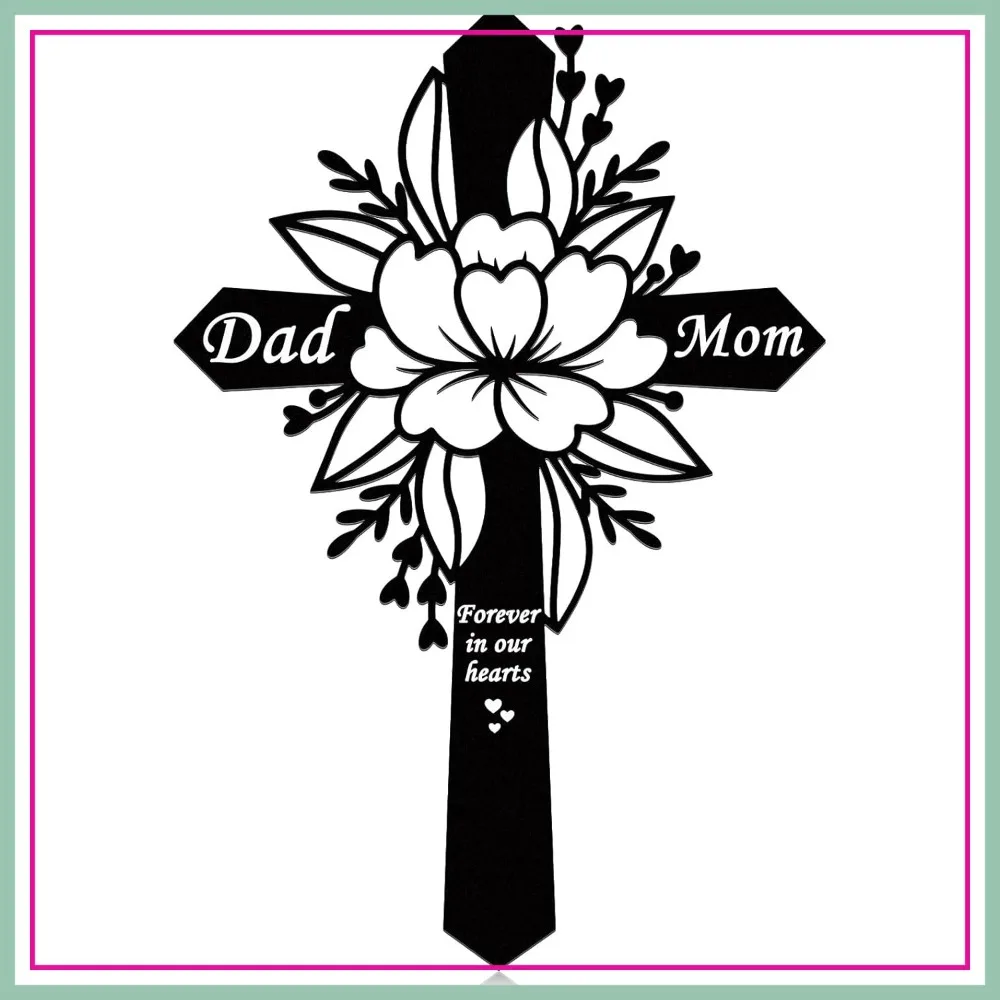 

Metal Memorial Stake for Dad Mom, Cemetery Grave Decor, Outdoor Sympathy Gift