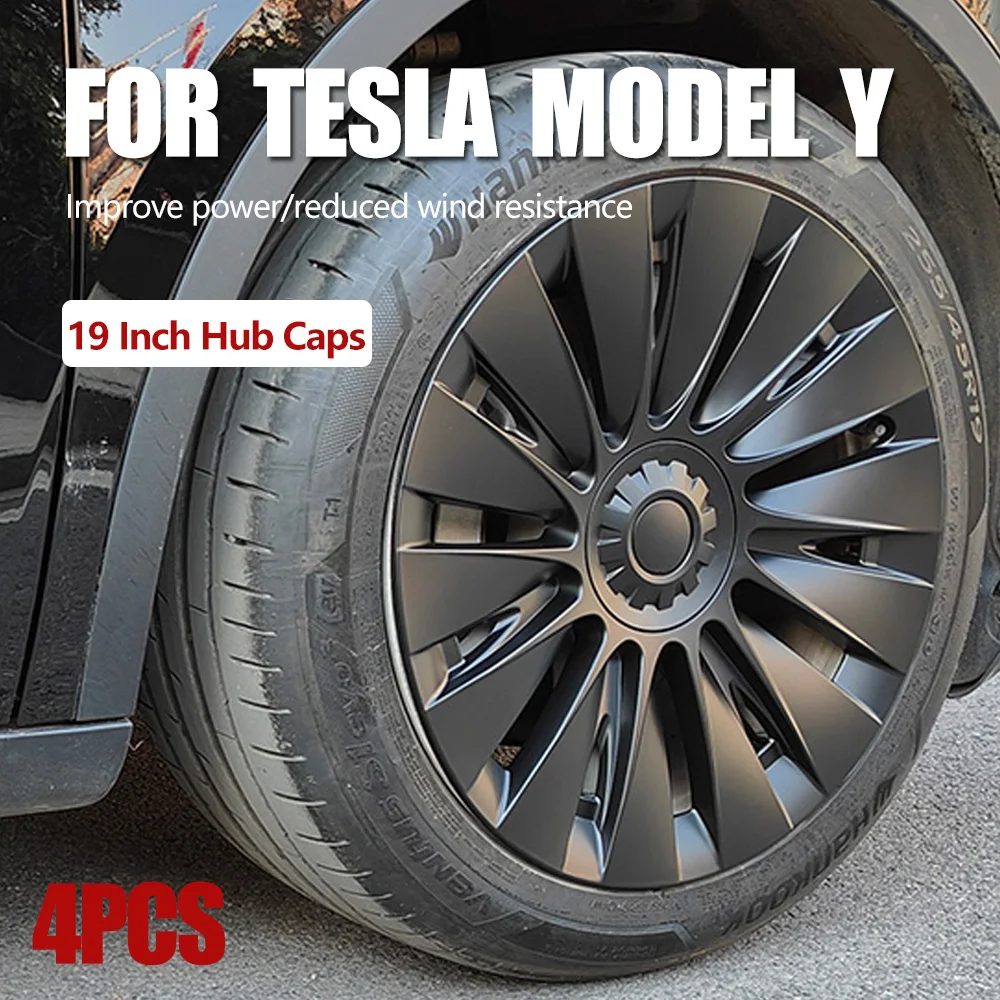 

4PCS Hub Cap for Tesla Model Y 2018-2023 Performance Replacement Wheel Cap 19 Inch Automobile Hubcap Full Rim Cover Accessories