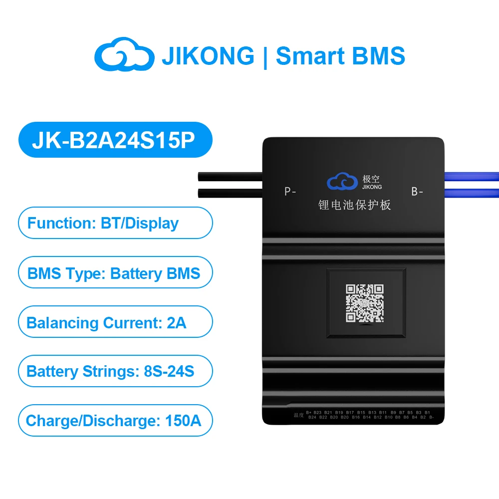 JKBMS 100A 200A B2A24S15P V19 Smart BMS 12V 24V 48V Aktiver Balancer für LiFePo4 Li-ion Lto Batterie BD6A24S10PD JIKONG Bluetooth BT HC RS485 BD6A20S10P JKBMS JIKONG B2A20S20P