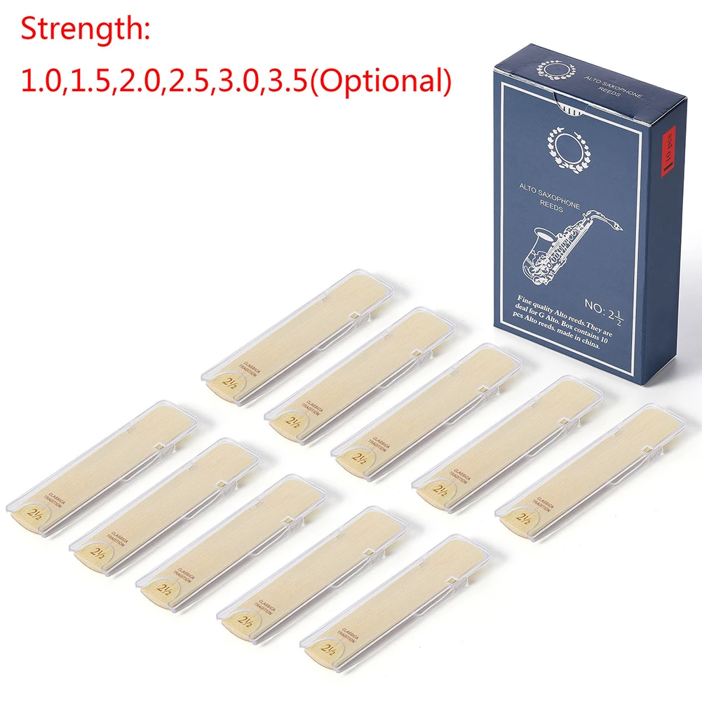 10 Packs Alto Saxophone Reeds Advanced Cutting Technology Alto Sax Reeds Strength 1.0 1.5 2.0 2.5 3.0 3.5