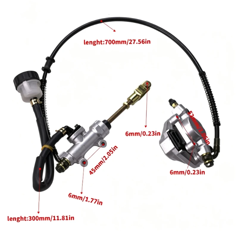 accessories inverted three-wheel rear disc brake, rear brake pump upper and lower calipers assembly