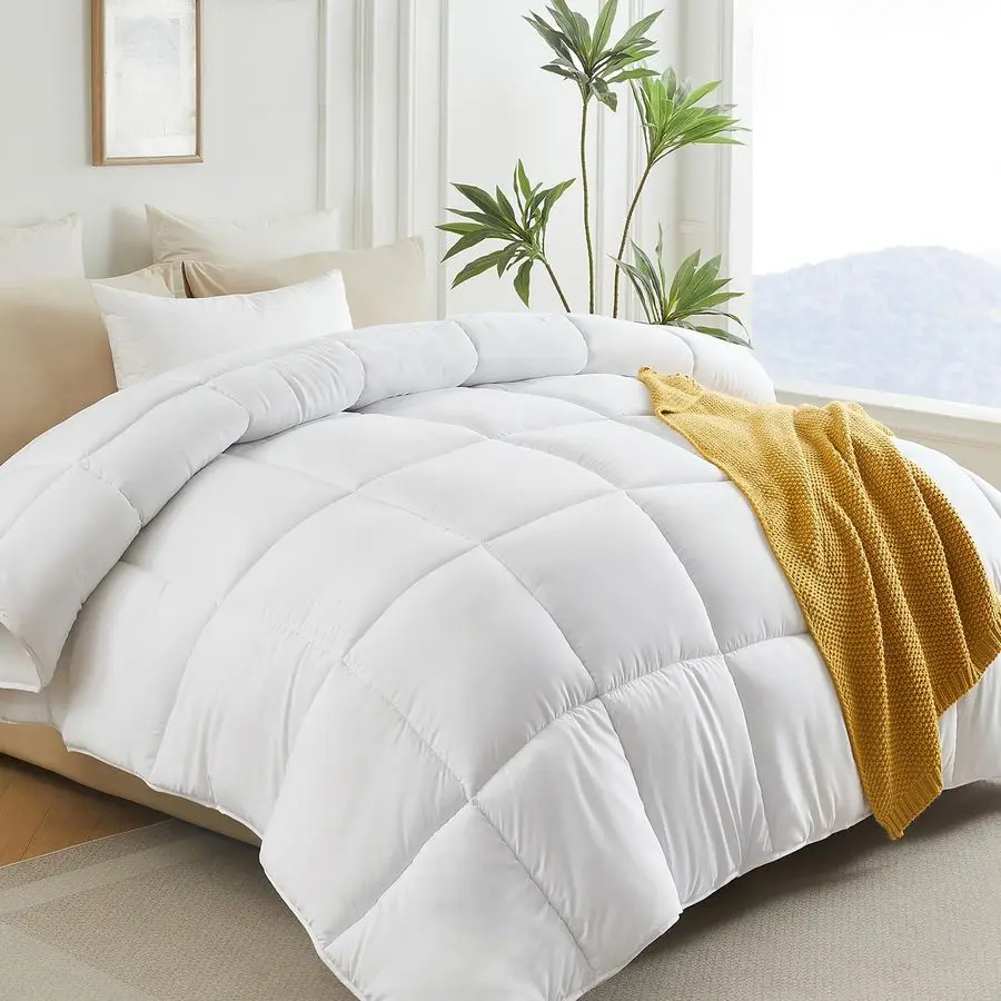 

Одеяло-вкладыш King Size без пуха, всесезонное, с ушками для крепления, белое, 106x90 дюймов