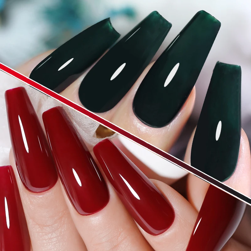 NAILCO 10PCs/SET 15ML Jelly Sea Glass Red Nail Gel Polish Spring Translucent Nude Semi Permanent Soak Off Nail Art Manicure Kit
