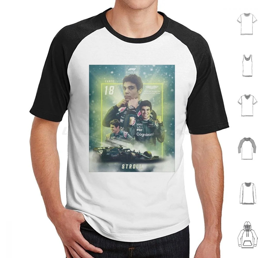 Camiseta con estampado de Lance Stroll, camiseta de algodón para hombres y mujeres, estampado DIY, Lance Stroll Racing Winner Sport Trend