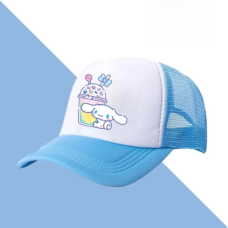 

Бейсболка Cinnamoroll для мальчиков и девочек, регулируемая защита, повседневная сетчатая солнцезащитная кепка в стиле хип-хоп, классическая хлопковая фуражка