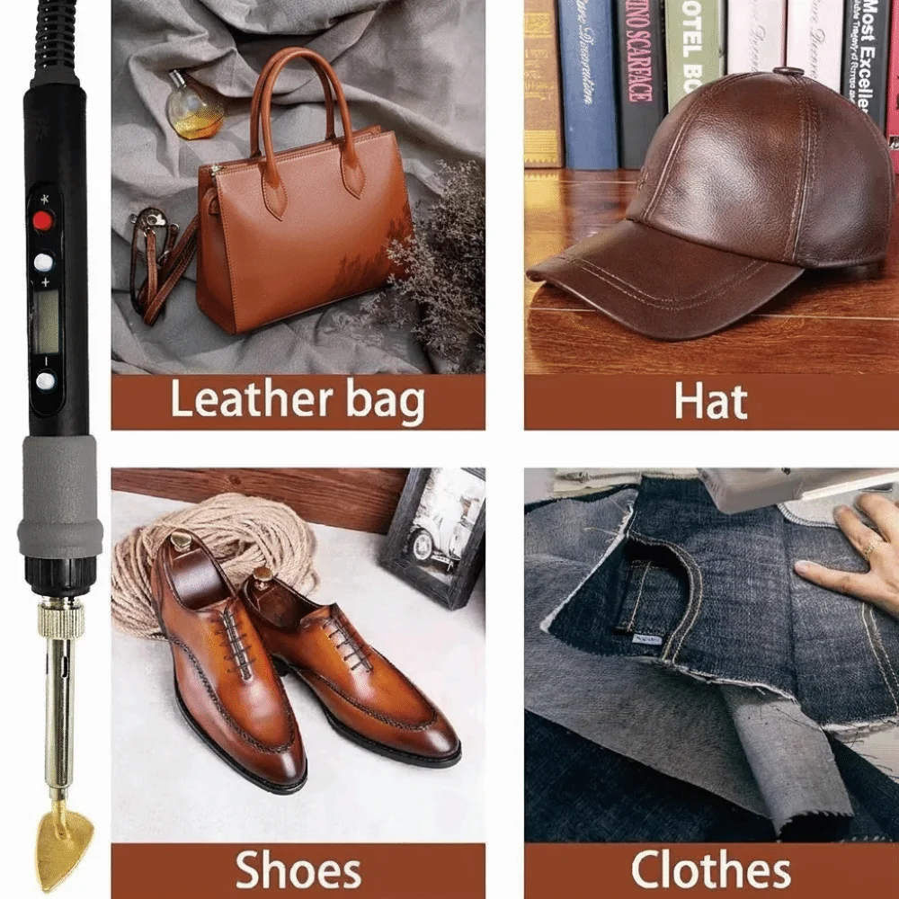 US/EU Electric Soldering Iron Digital Display Willow Leaf Tip Electric Iron Solder Adjustable Simple Stand Welding Tool Kit Pen