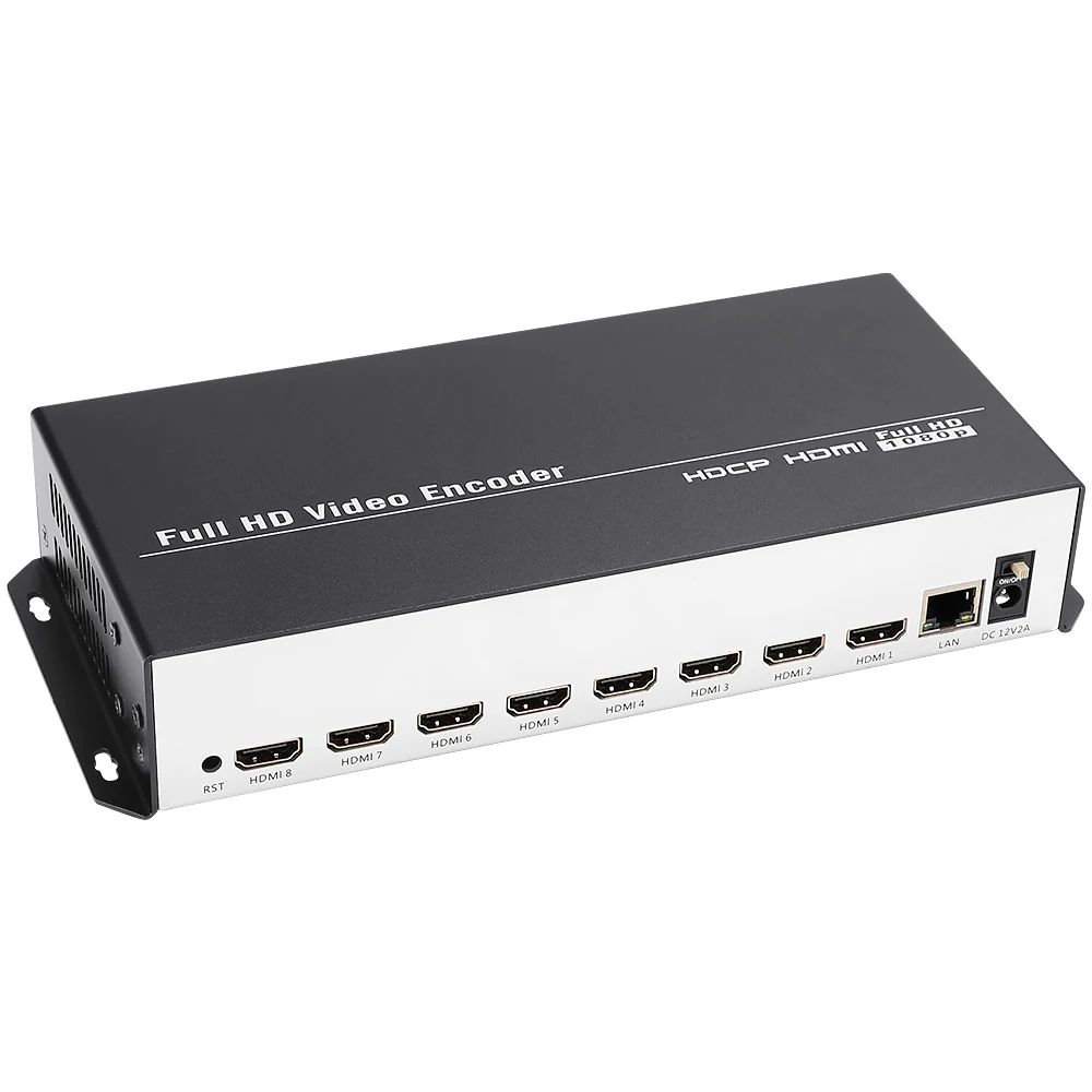 8 Channels HEVC H.264 H.265 HD HDMI to IP Video Encoder IPTV Live Streaming Encoder HD Encoders with UDP HLS RTMP RTSP SRT ONVIF