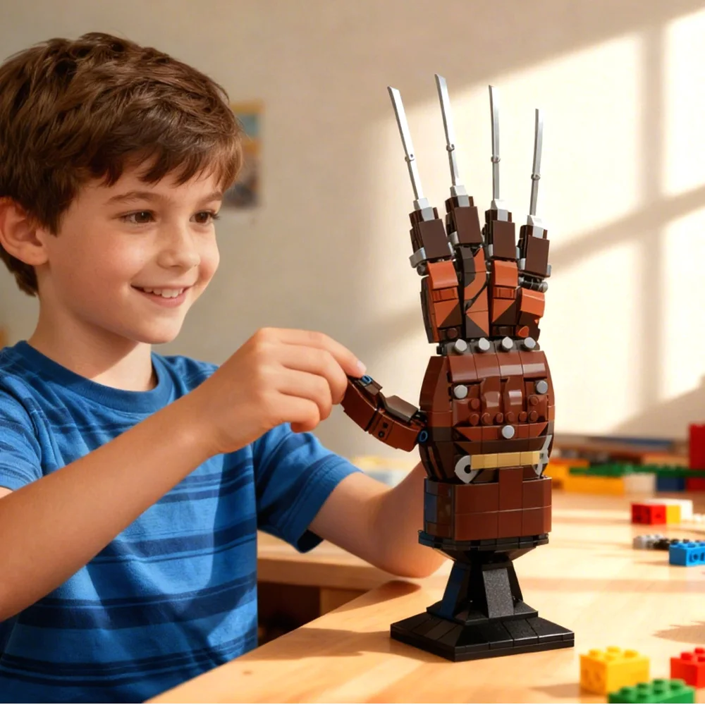 MOC A Nightmare on Elm Street Gloves Building Blocks DIY Creative Attack Gloves Brick Toy Adult Gift