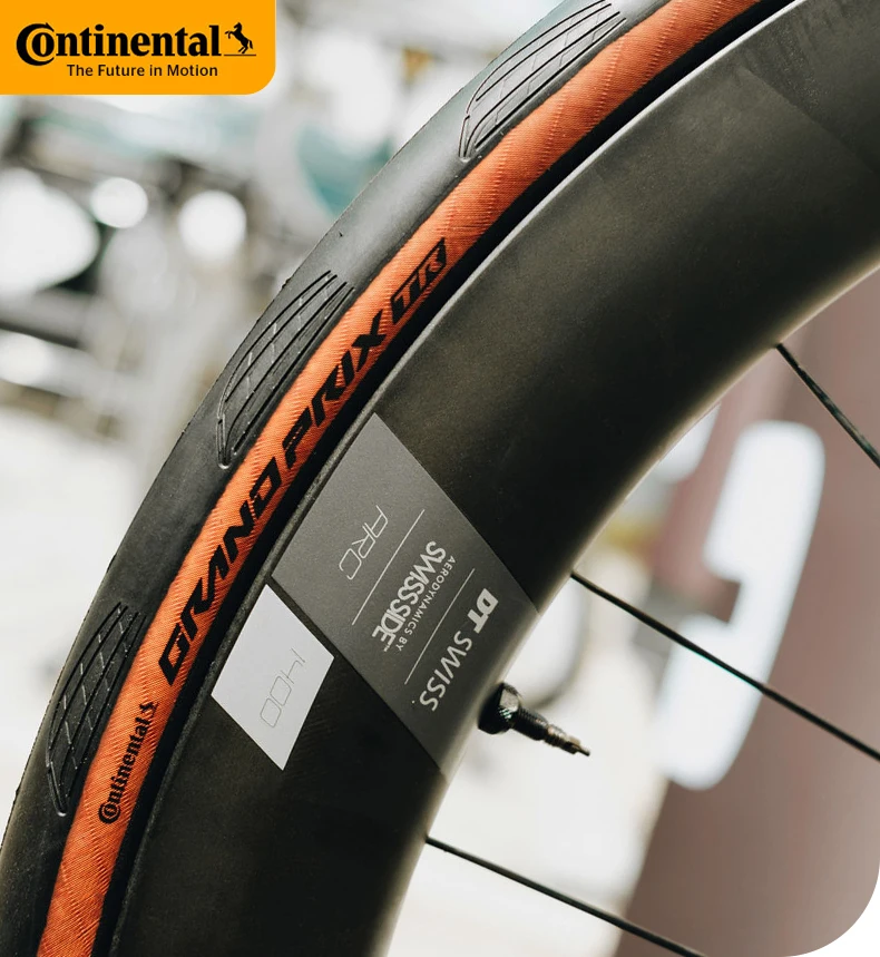 Continental Grand Prix Rennradreifen, pannensicher, schlauchloser/Schlauchreifen, 700 x 25 C/28 C/30 C/32 C, schwarze Chili-Rennradreifen – Detail 1