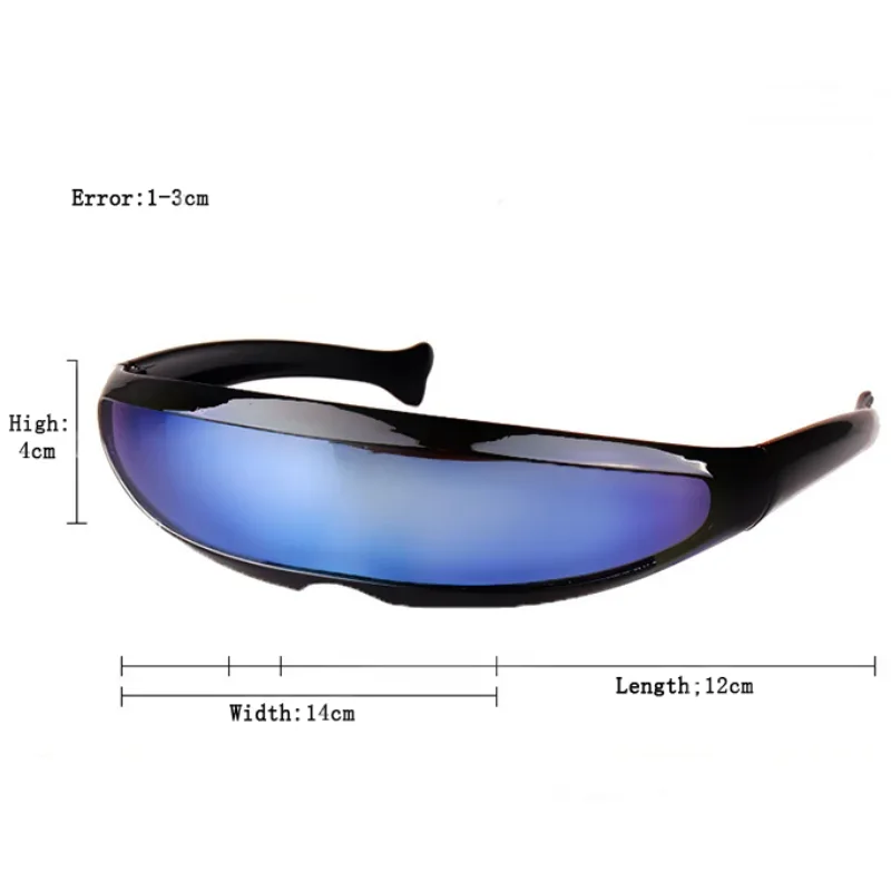 Futuristic Narrow Cyclops Visor Sunglasses Laser Eyeglasses UV400 Personality Mirrored Lens Costume Eyewear Glasses Men Glasses