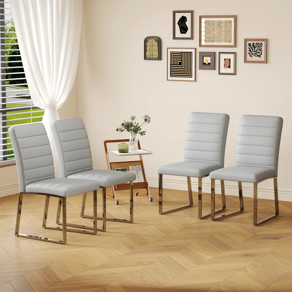 

Набор из 4 стульев для тяжелых условий эксплуатации: подушка толщиной 2,1 дюйма, железный каркас, идеально подходит для дома или офиса. Классические цвета, отличное значение