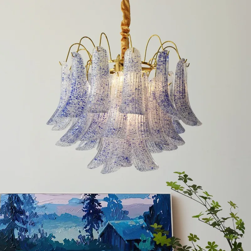 Stained Glass Chandelier Living Room Dining Bedroom Home Decor Pendent Lights Modern Design Flower Hanging Lamps Indoor Lighting