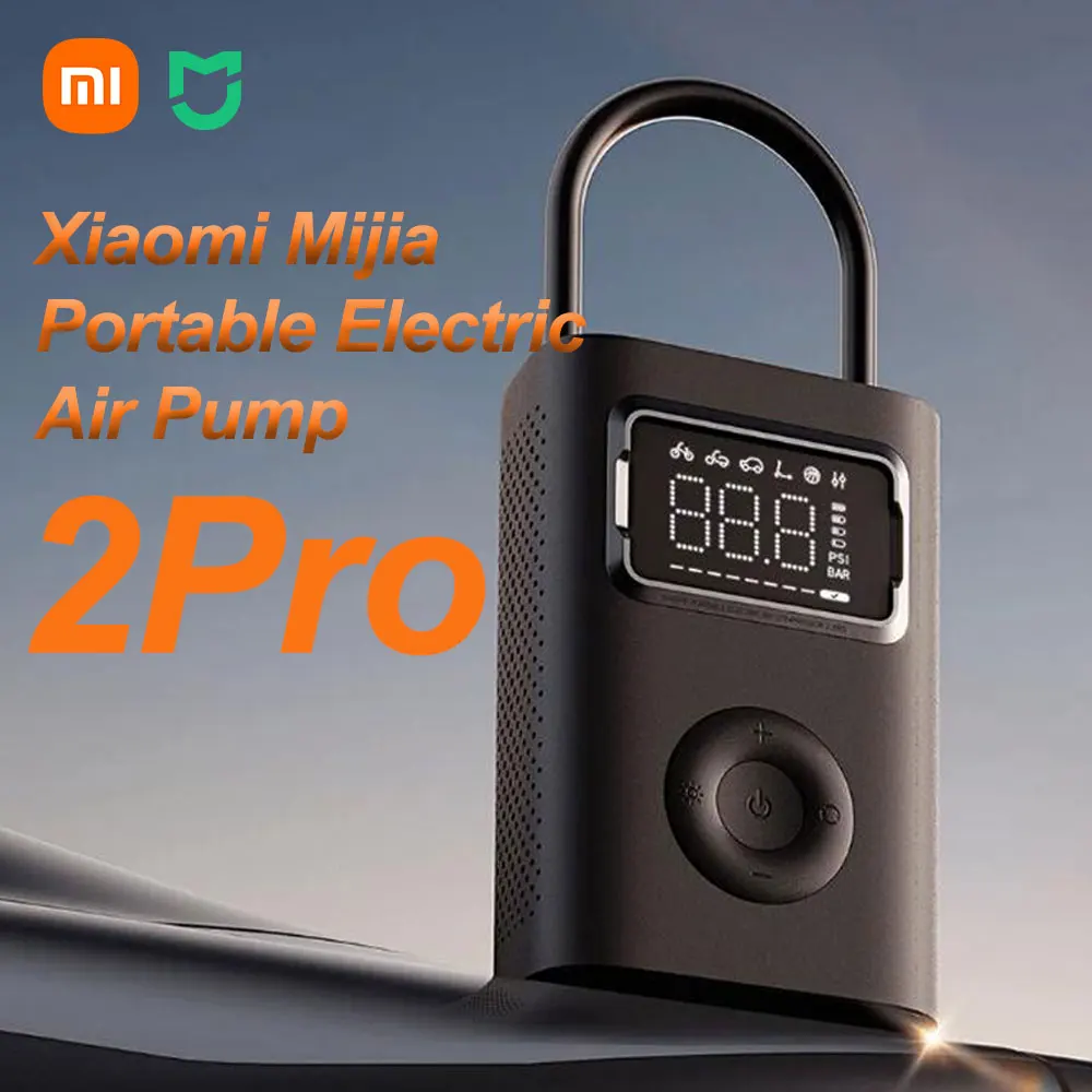 Nuevo compresor de aire eléctrico portátil Xiaomi Mijia 2 Pro, bomba de aire eléctrica portátil multiherramienta, inflador de detección de presión de neumáticos