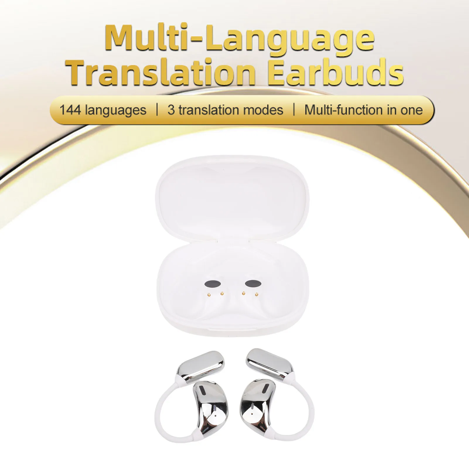 Наушники-переводки с искусственным интеллектом, реальное время 133, переводка языка, беспроводное устройство-переводчик для наушников для путешествий, делового исследования