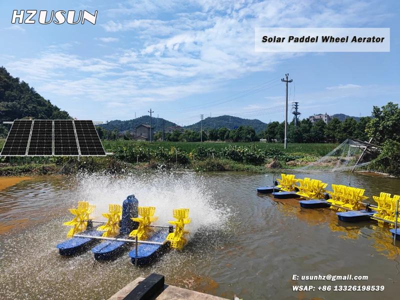 Solar Powered Paddlewheel System for Aeration Pisciculture Aerators Large Pond Solar Oxygenator Splash Paddle Wheel Aerator