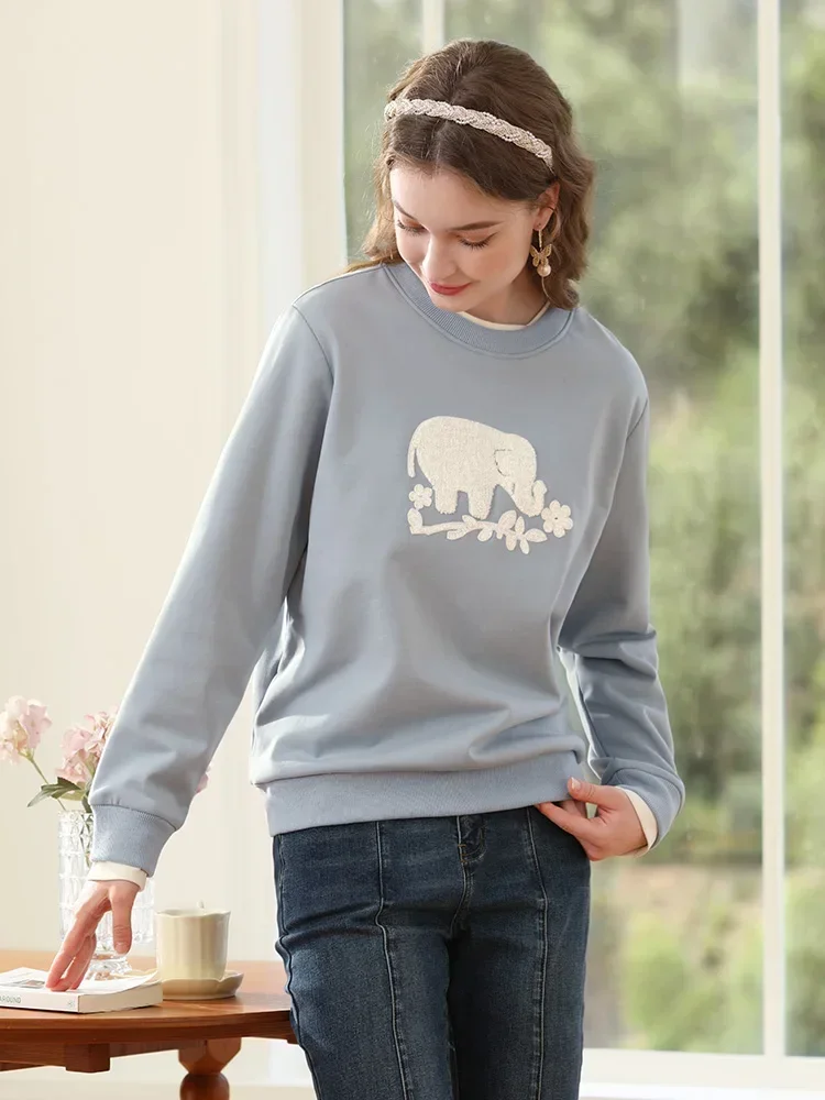 I BELIEVE YOU Fake Two Pieces Plus Women Hoodie Fleece Thickened Round Neck 2024 Winter New Gentle Sweatshirts 2233195403