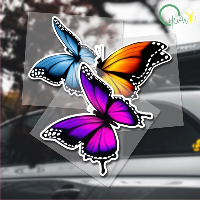 Colorful butterfly car windows, motorcycle bumper stickers, decals, notebook luggage stickers, reflective waterproof stickers