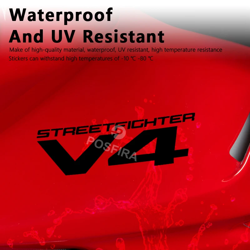 POSFIRA Vinyl Motorcycle Stickers Waterproof Logo Decal for Ducati Streetfighter V4 Street Fighter V4 2020-2025 2024 Accessories - Image 4