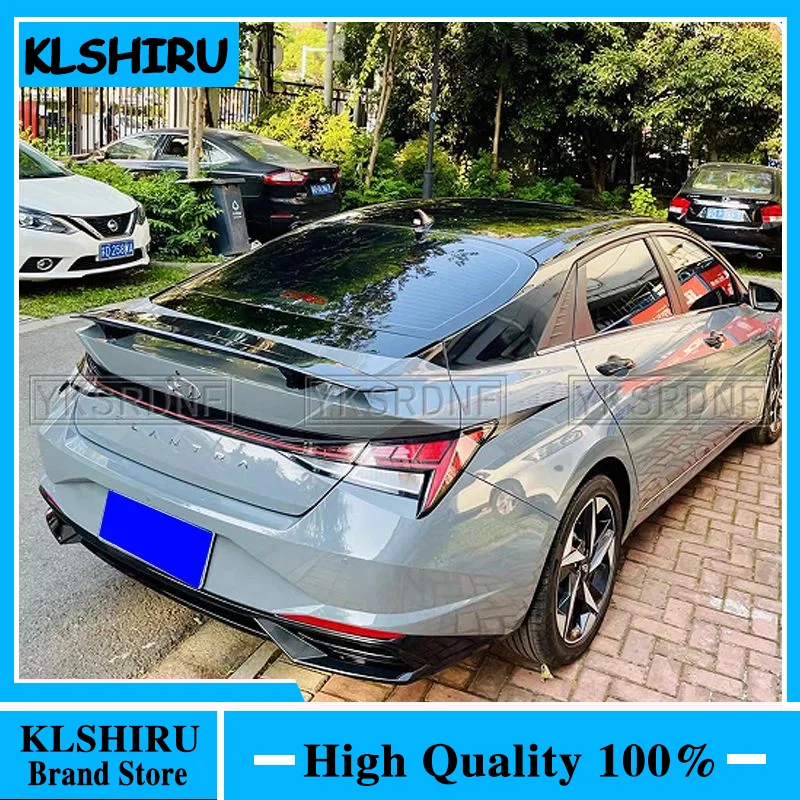 Rear Wing Spoiler for Hyundai Elantra Avante CN7 2020 2021 ABS Gloosy Black Rear Trunk Spoiler Car Tail Decoration Accessories