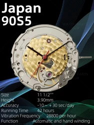 1* Japanese Mechanical Movement 3 Hands Open-Heart Movement Miyota For 90S5 Mechanical Movement Ultra-thin Replace Parts