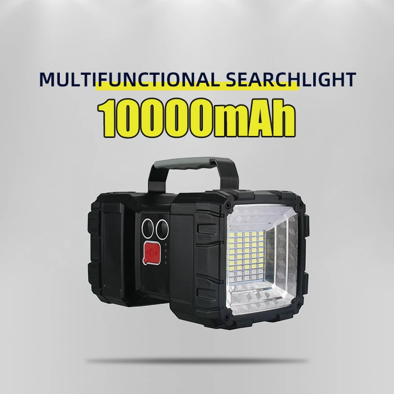 

10000mAh Double Head Flashlight Multifunctional Searchlight Portable Rechargeable LED Lamp Outdoor Camping Lantern For Emergency
