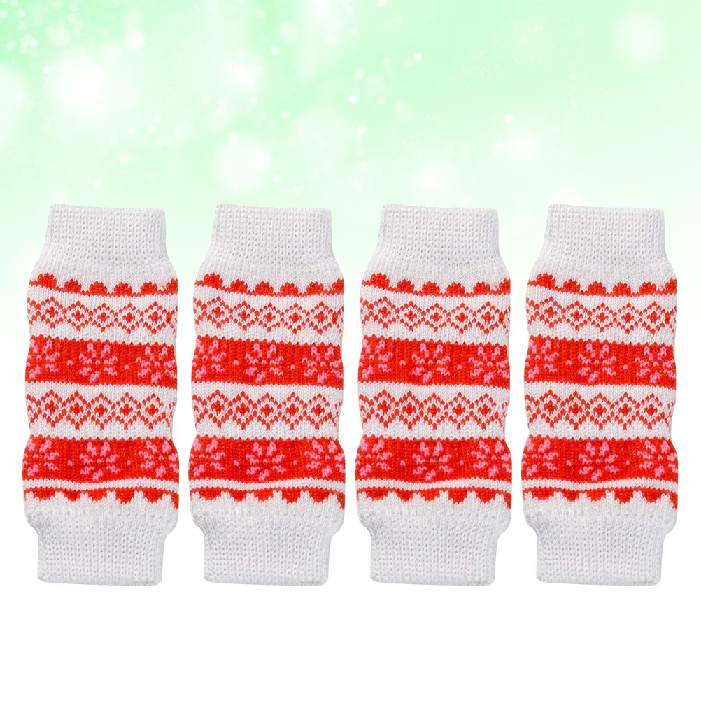 

4Pcs Pet Leg Sleeve Premium Cotton Knee Protectors Anti-Urine Warm Dog Leg Cover Dirt Proof for Cats Dogs Size S Christmas Snow